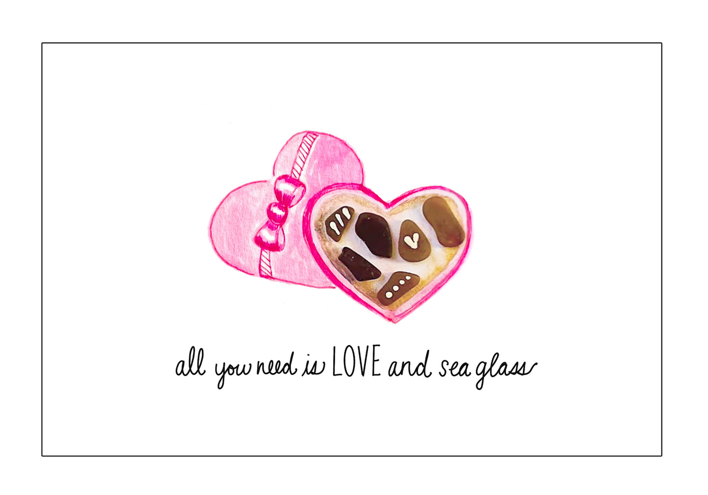 Sea Glass Box of Chocolates | All You Need is Love & Sea Glass | XOXO | Happy Valentine's Day