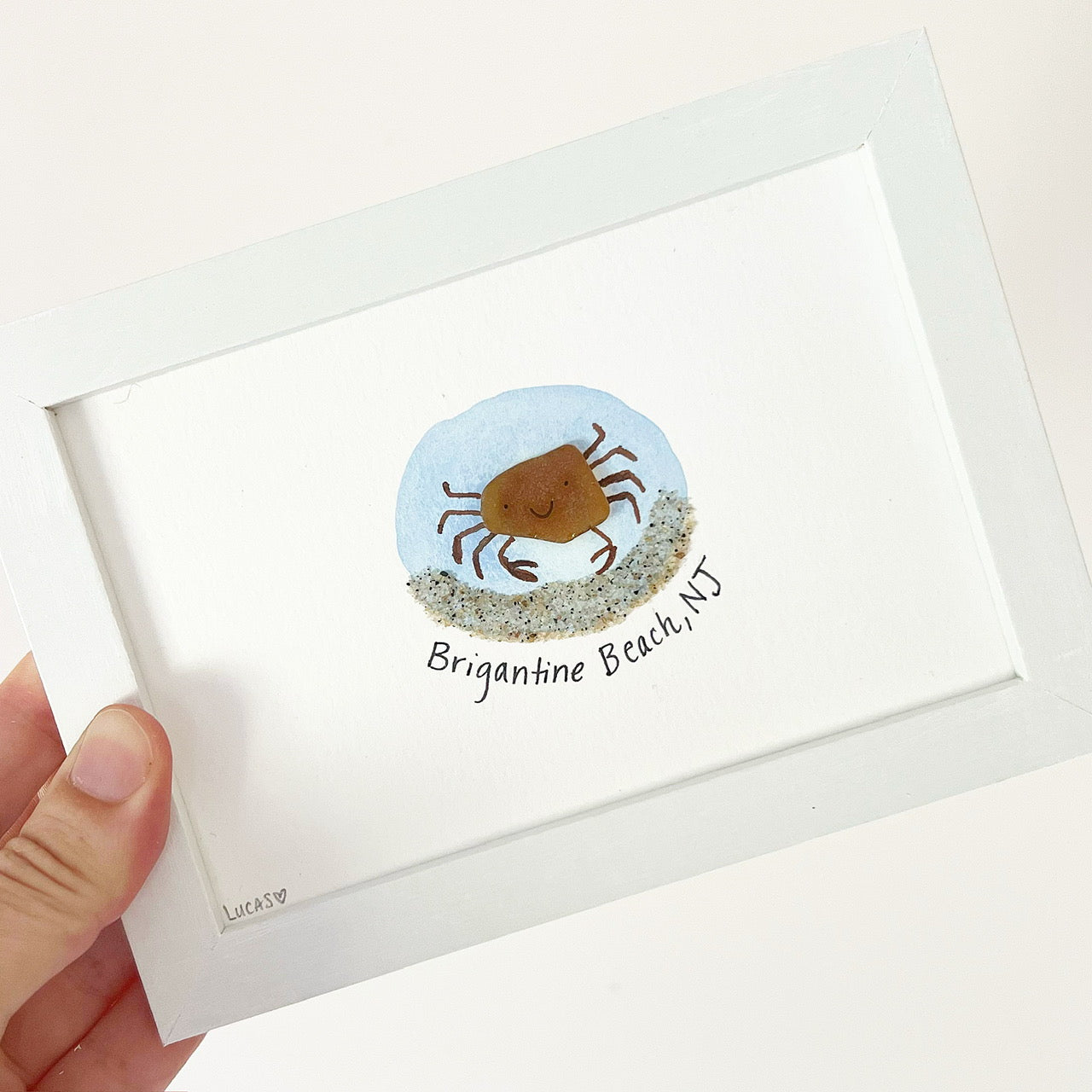Cute Crab Customizable Sea Glass Art