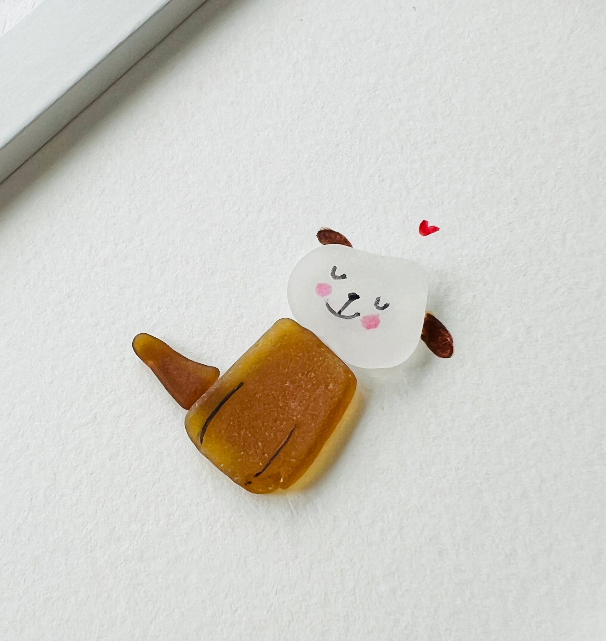 Cute Dog Sea Glass Art by Sook & Hook