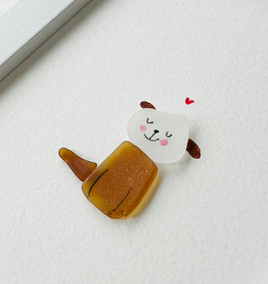 Cute Dog Sea Glass Art by Sook & Hook
