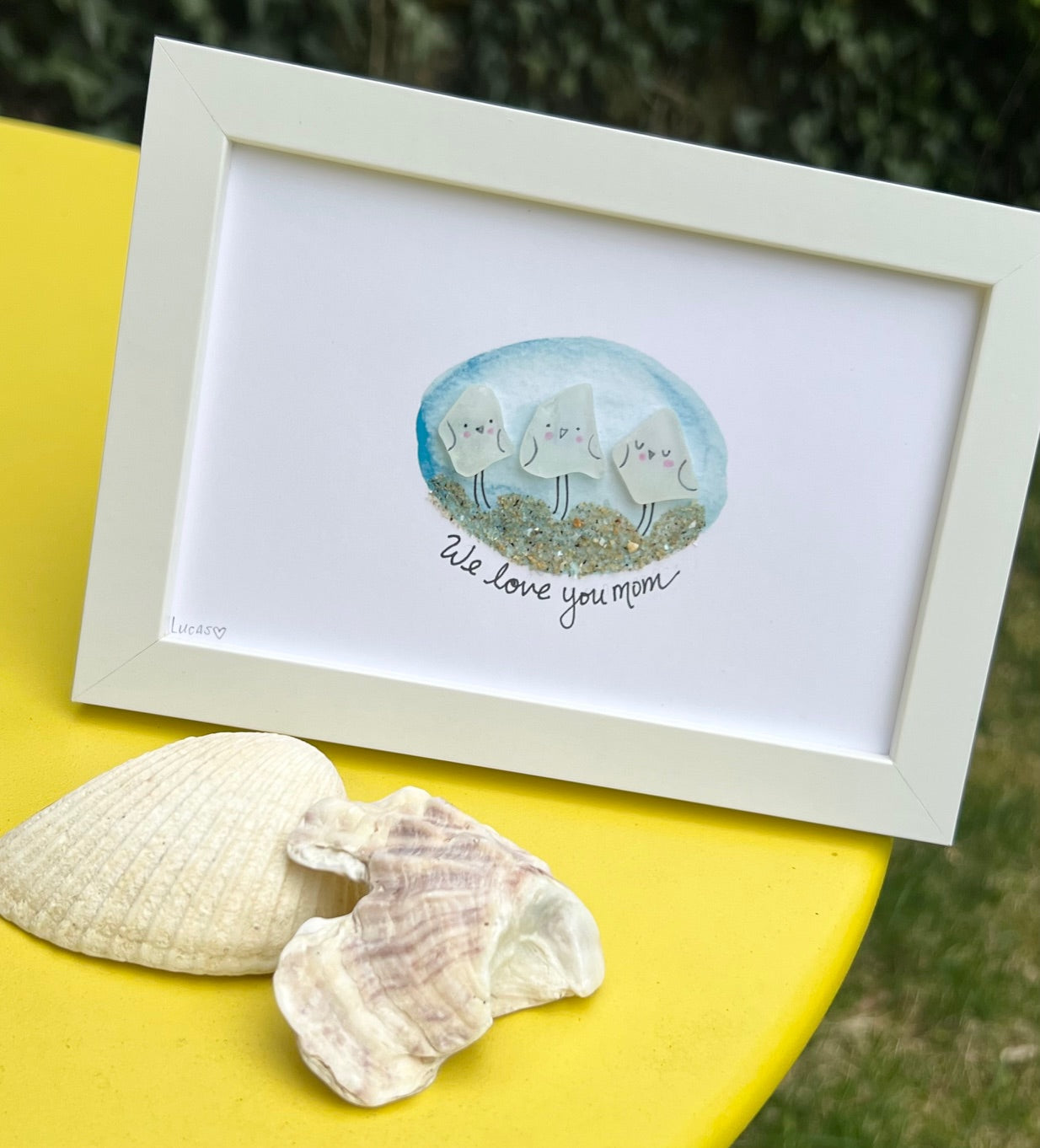 Shore Birds Customizable Sea Glass Art