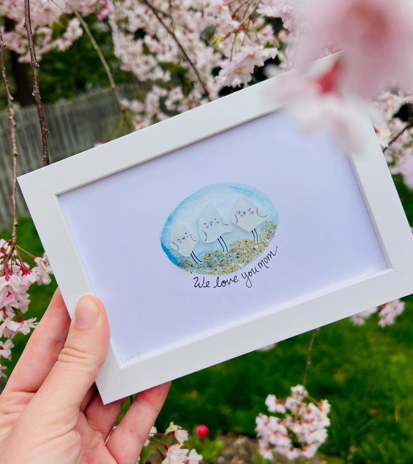 Shore Birds Customizable Sea Glass Art