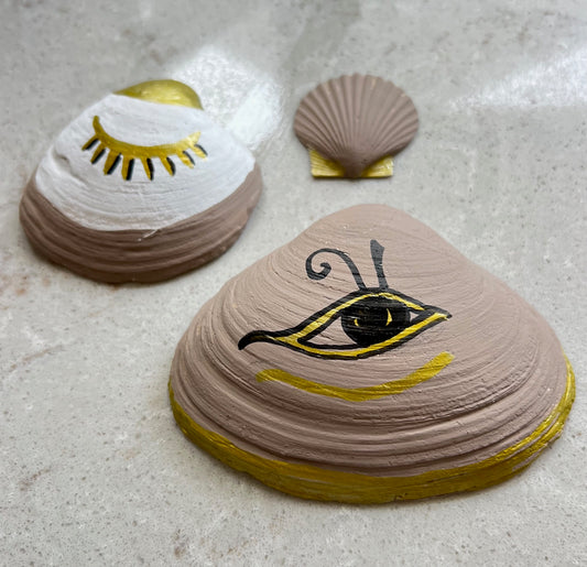 Egyptian Beige Painted Shells Set by Sook & Hook