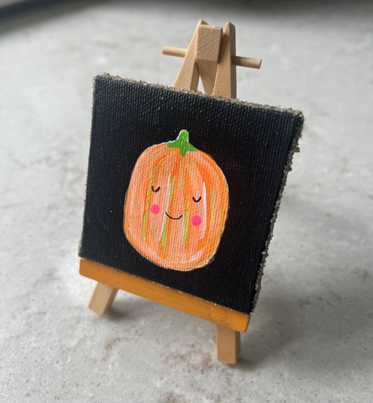 Happy Pumpkin Original Mini Painting