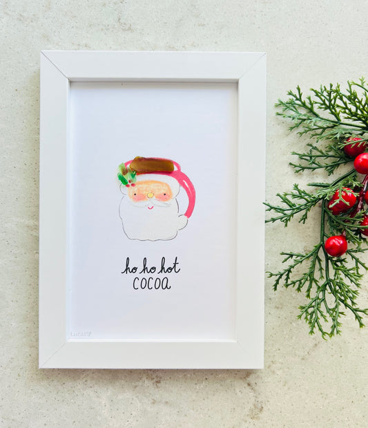 Santa Mug Ho Ho Hot Cocoa Sea Glass Art