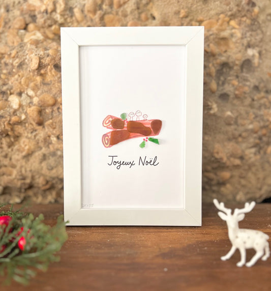Yule Log Sea Glass Art | Joyeux Noel