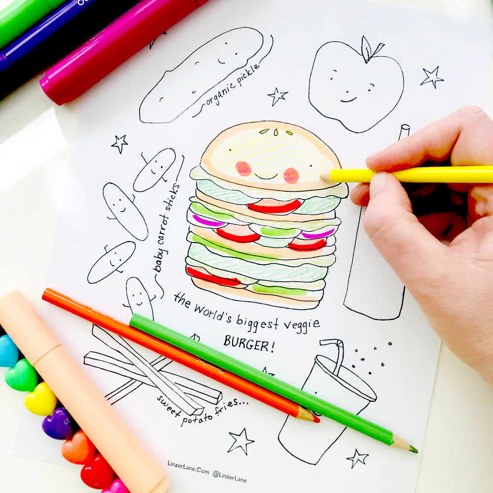 Printable Vegan Food Coloring Book