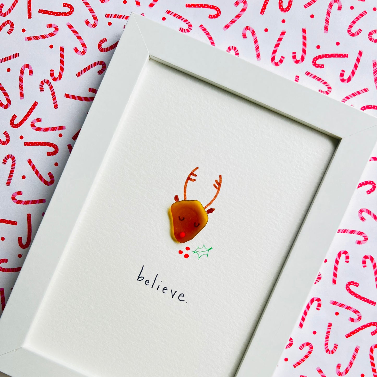 Reindeer Sea Glass Art