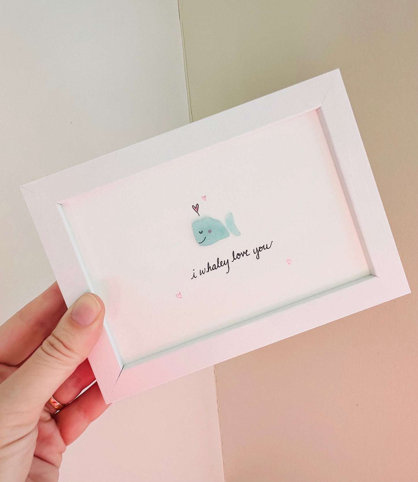I Whaley Love You Sea Glass Art