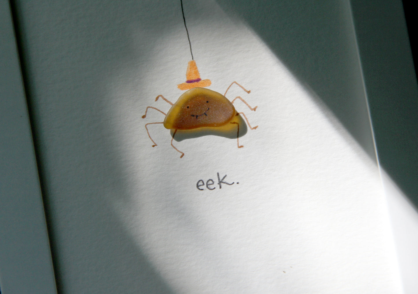 Halloween Spider Sea Glass Art