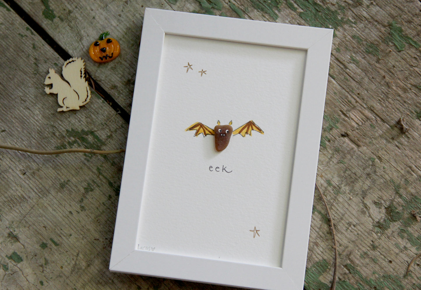 Bat Sea Glass Art