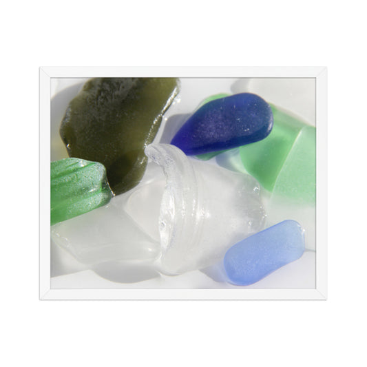 'Gorgeous Glass' Framed Photograph of Sea Glass Finds by Sook & Hook