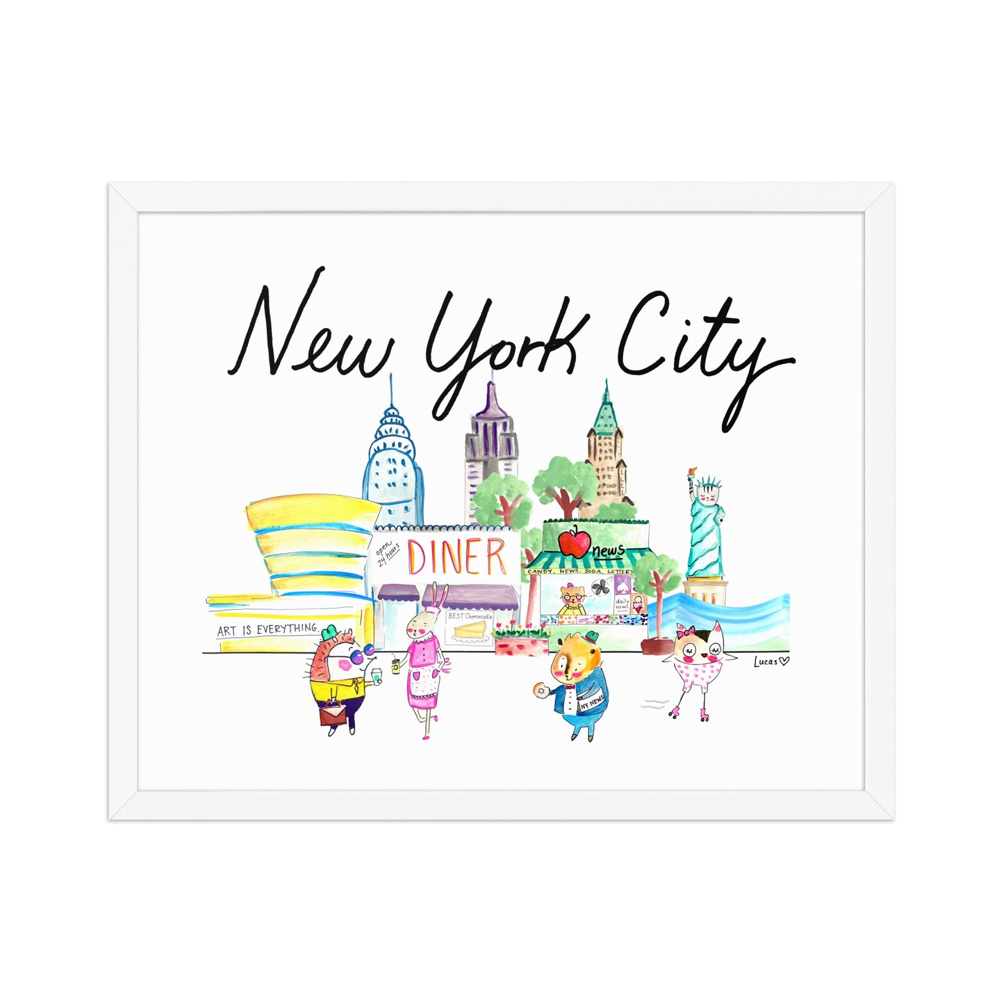 New York City Framed Art Print | art by Ashley Regina Lucas