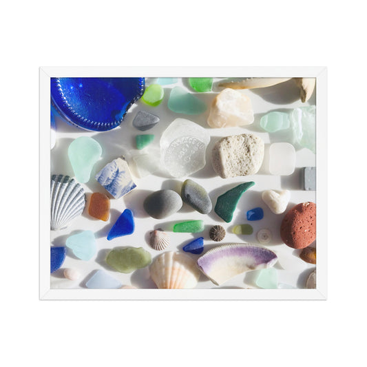 'Seaside Riches' Framed Photograph of Beachcombing Finds by Sook & Hook