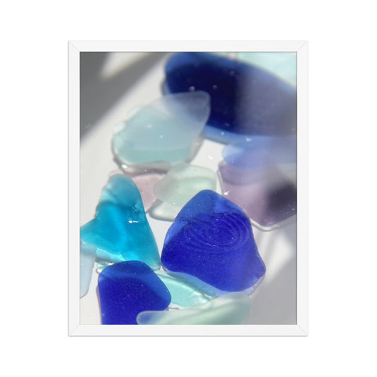 'Blue Hues' Framed Photograph of Beachcombing Finds by Sook & Hook