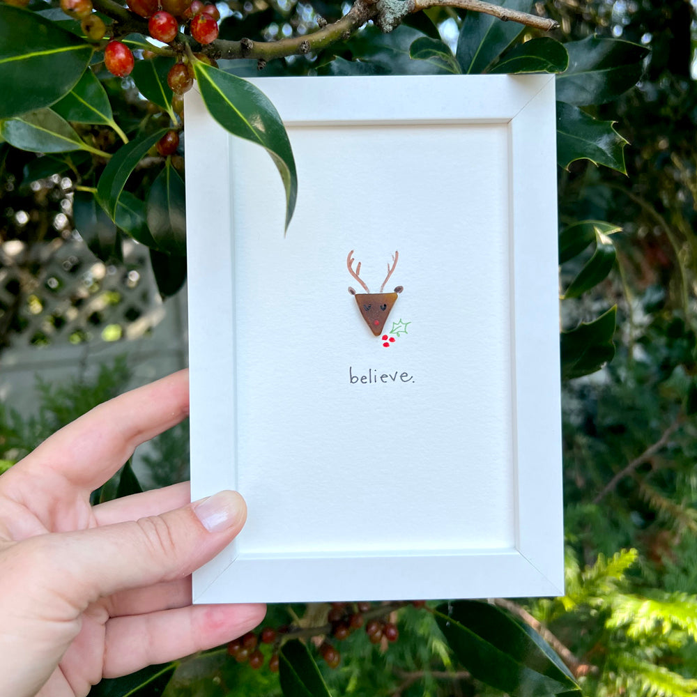 Reindeer Sea Glass Art