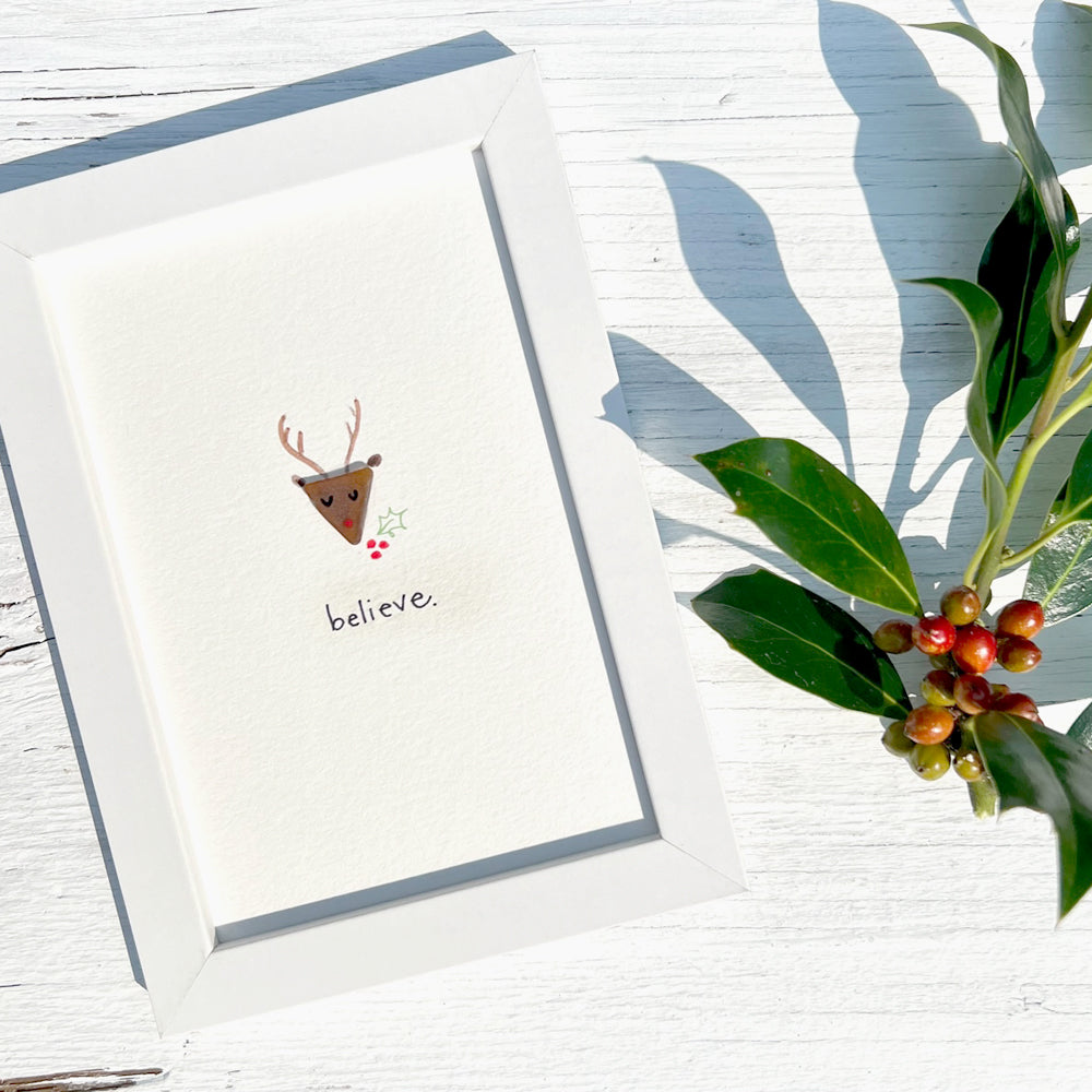 Reindeer Sea Glass Art