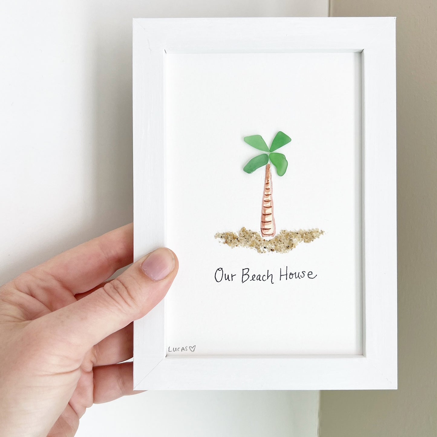 Palm Tree Sea Glass Art