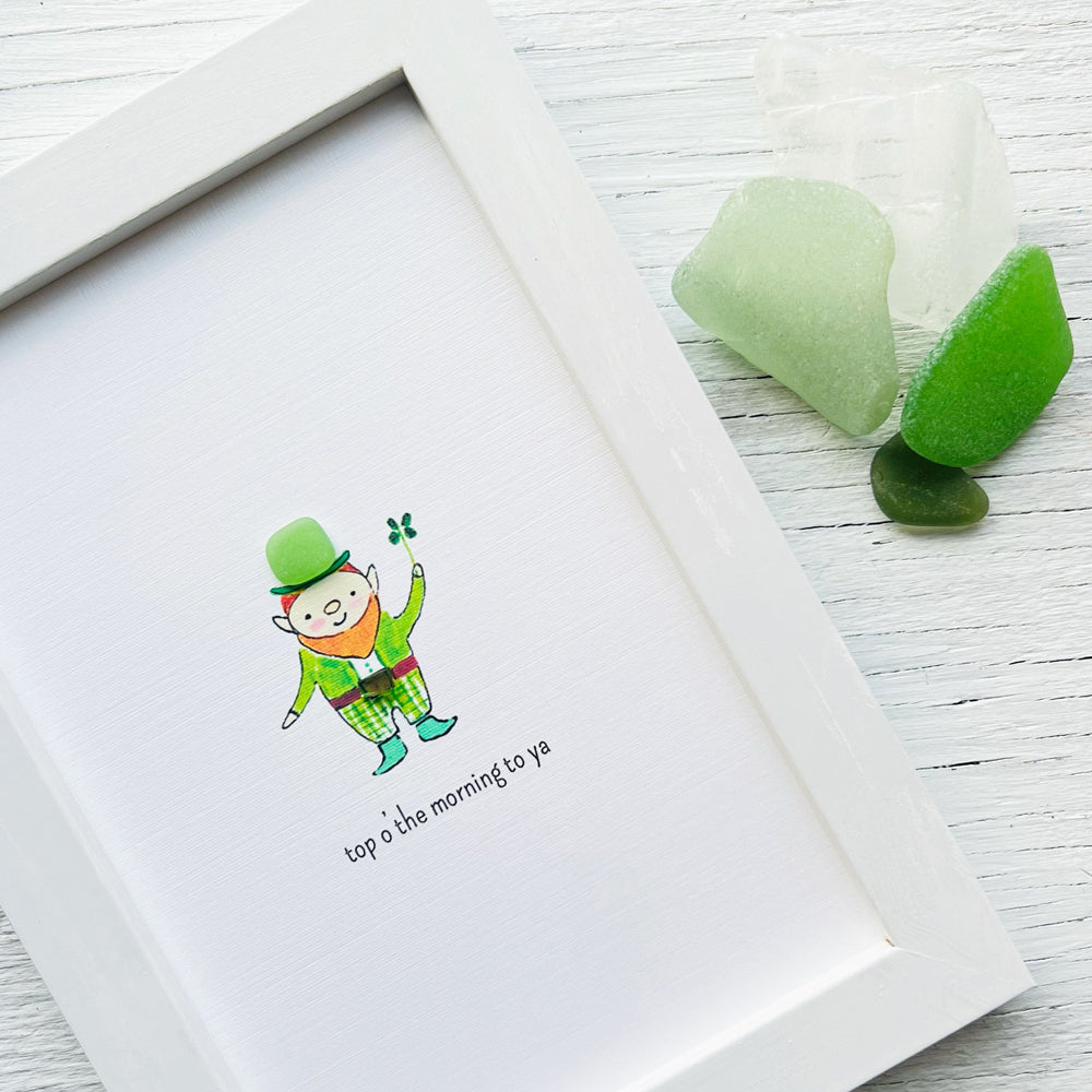 Leprechaun Sea Glass Art by Sook and Hook