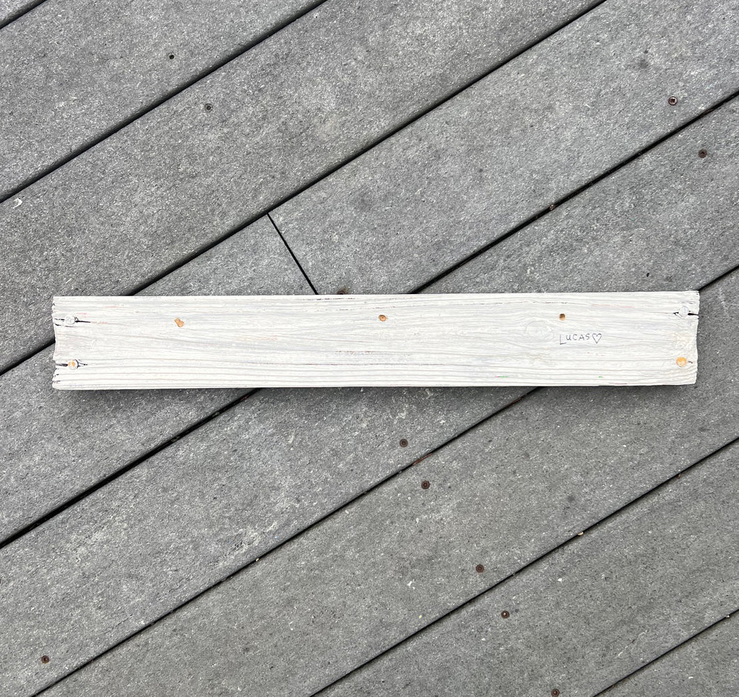 Happy Long Rainbow Fish Driftwood Painting