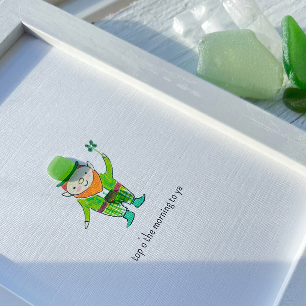 Leprechaun Sea Glass Art by Sook and Hook