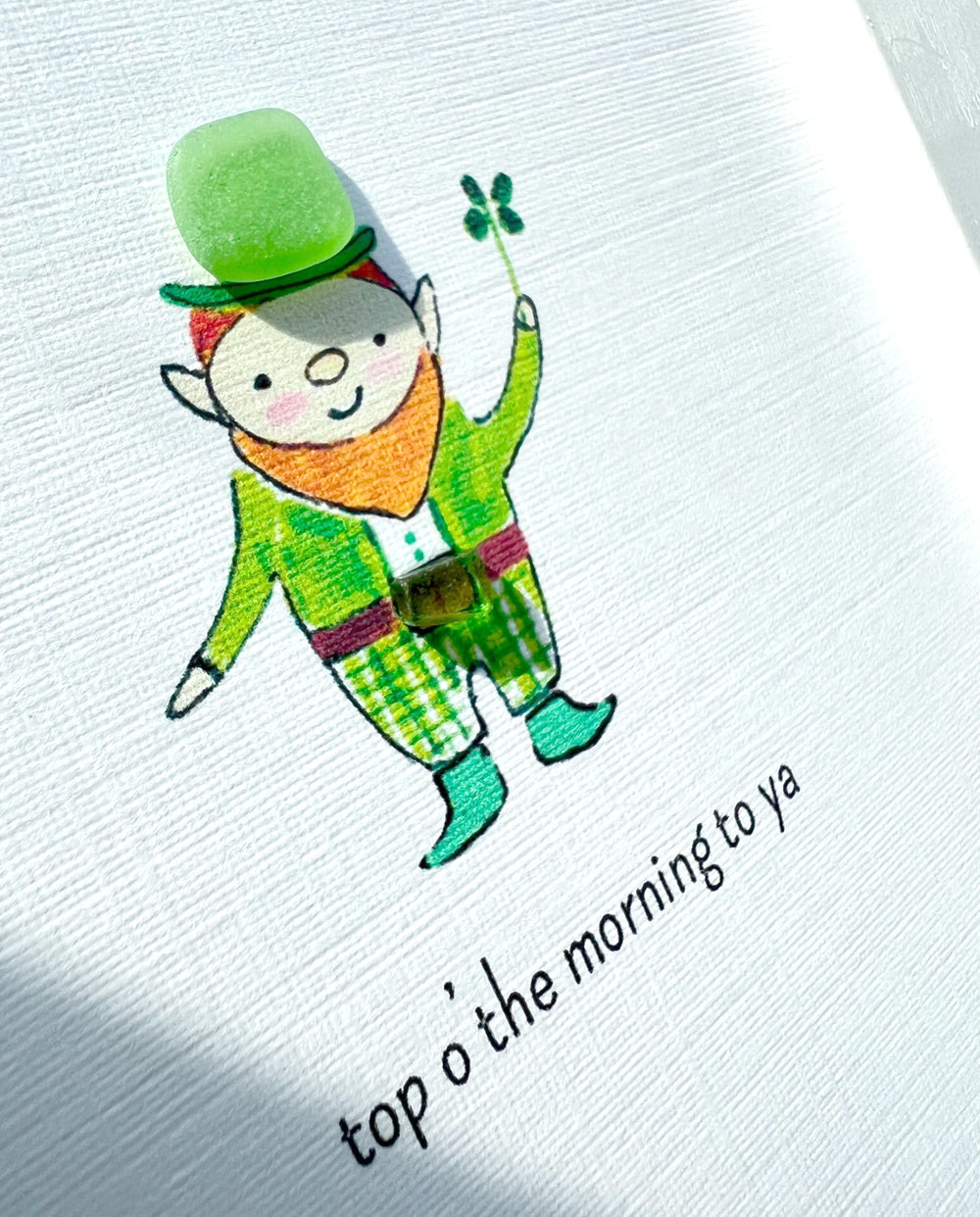 Leprechaun Sea Glass Art by Sook and Hook