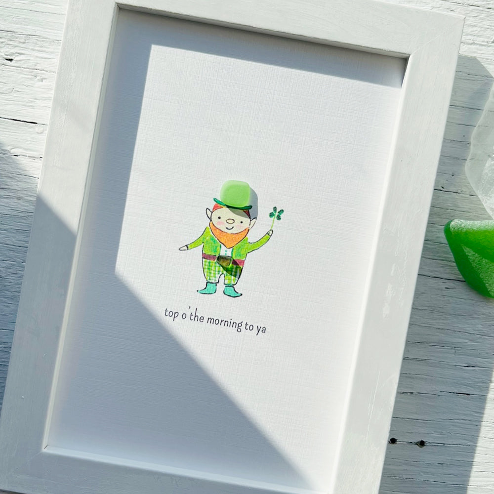 Leprechaun Sea Glass Art by Sook and Hook