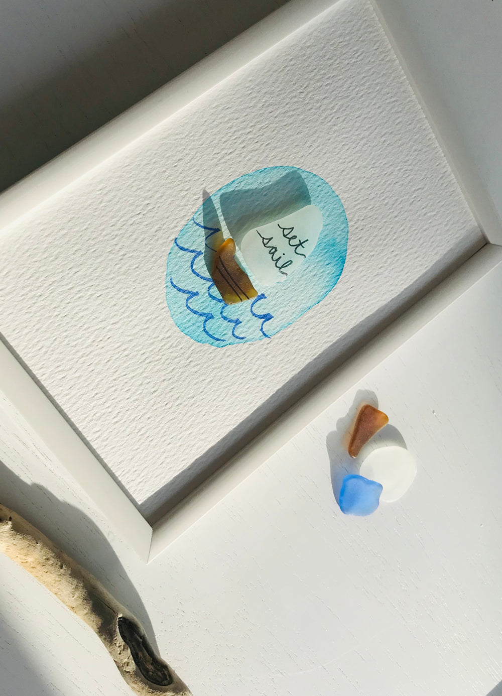 Set Sail Sailboat Sea Glass Art