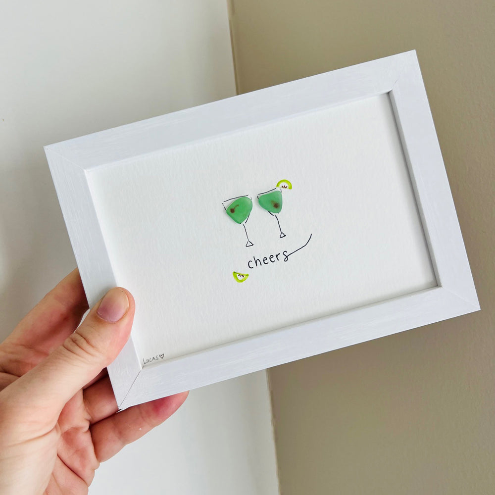 Apple Martinis Sea Glass Art