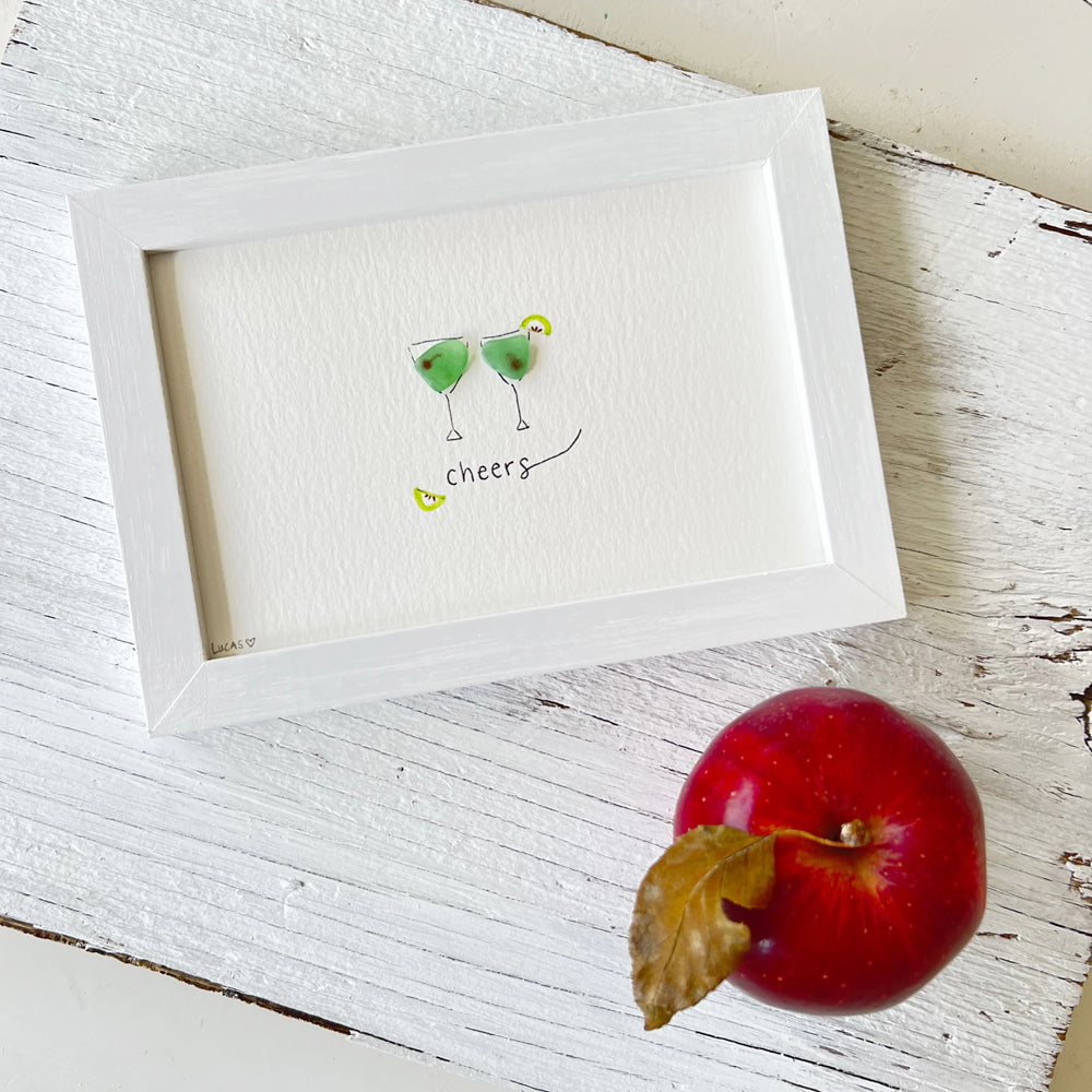 Apple Martinis Sea Glass Art