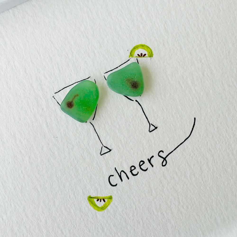 Apple Martinis Sea Glass Art