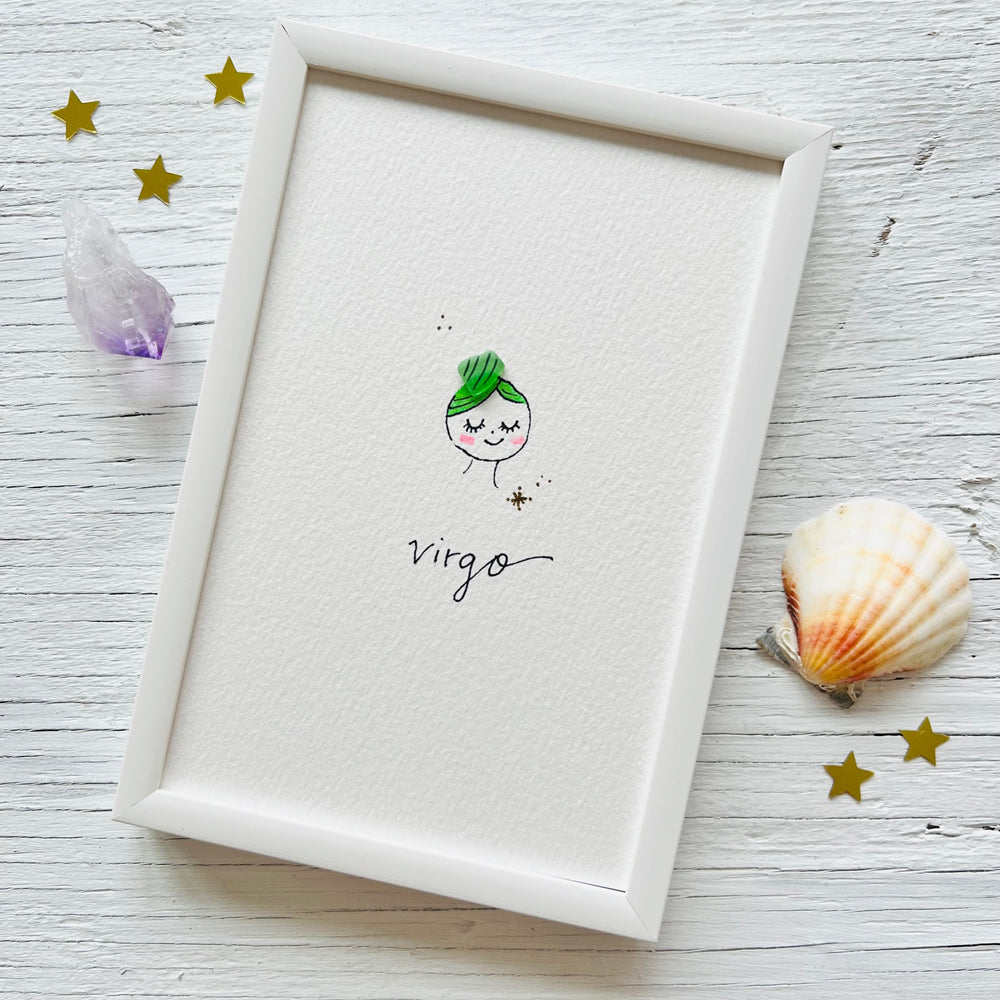 Virgo Zodiac Sea Glass Art | Hooked on Horoscopes Collection