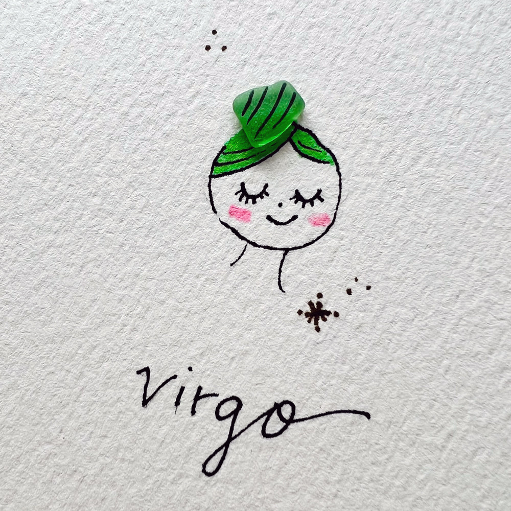 Virgo Zodiac Sea Glass Art | Hooked on Horoscopes Collection