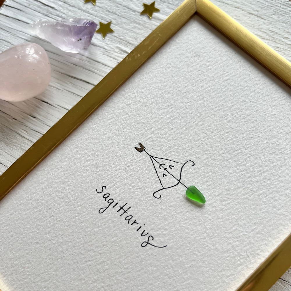 Sagittarius Sea Glass Art | Hooked on Horoscopes Collection