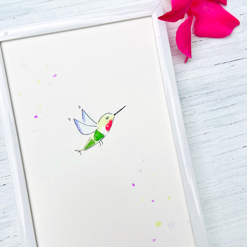 Hummingbird Sea Glass Art by Sook & Hook