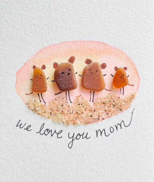 Beach Mice Customizable Sea Glass Art