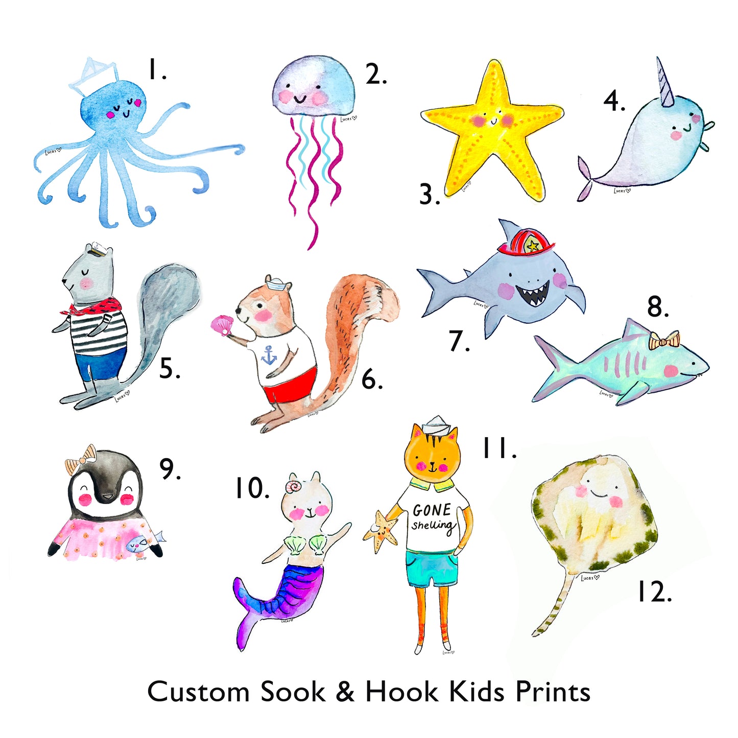 Sea Spirit Art Prints by Sook & Hook | Baby & Kids Room Decor