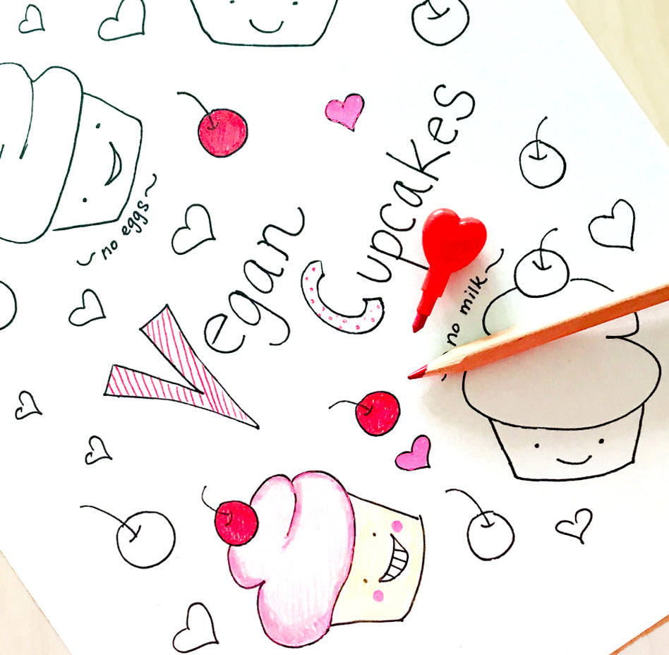 Printable Vegan Food Coloring Book