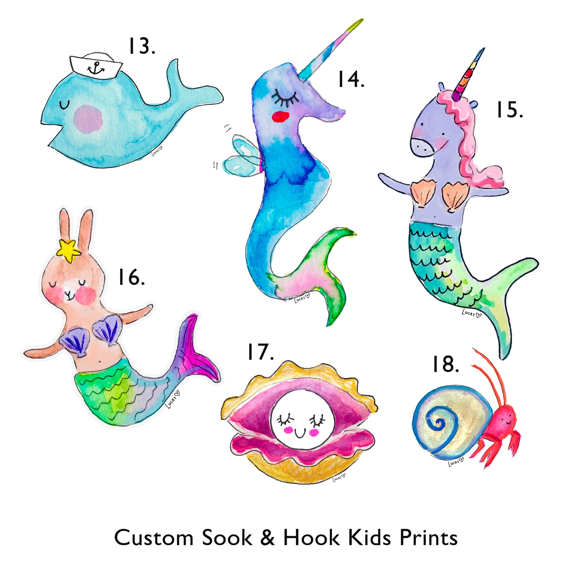 Sea Spirit Art Prints by Sook & Hook | Baby & Kids Room Decor