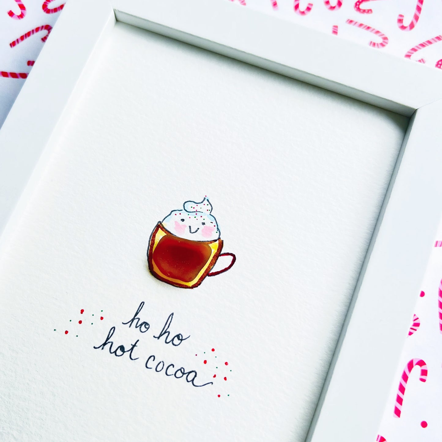 Ho Ho Hot Cocoa Sea Glass Art