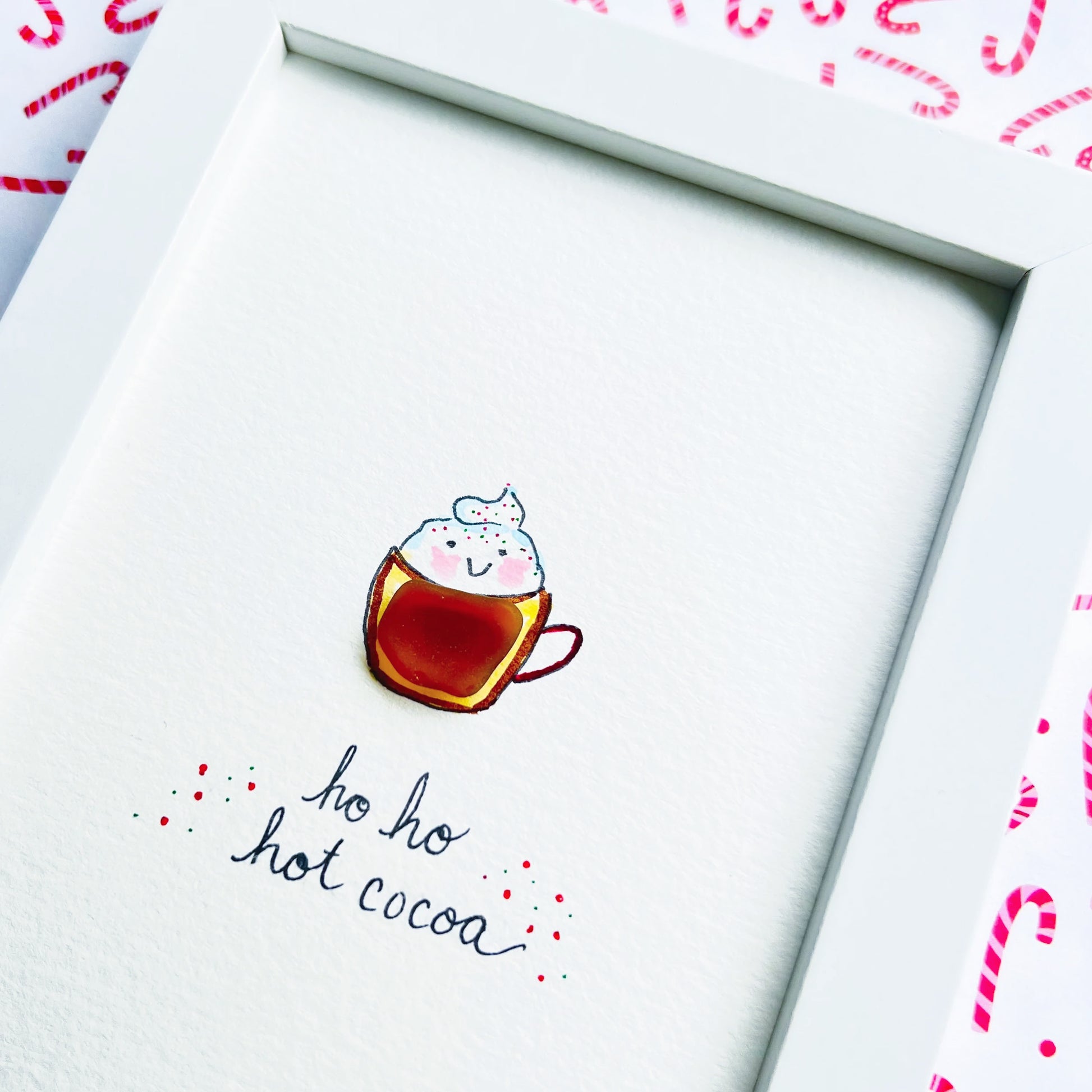 Ho Ho Hot Cocoa Sea Glass Art