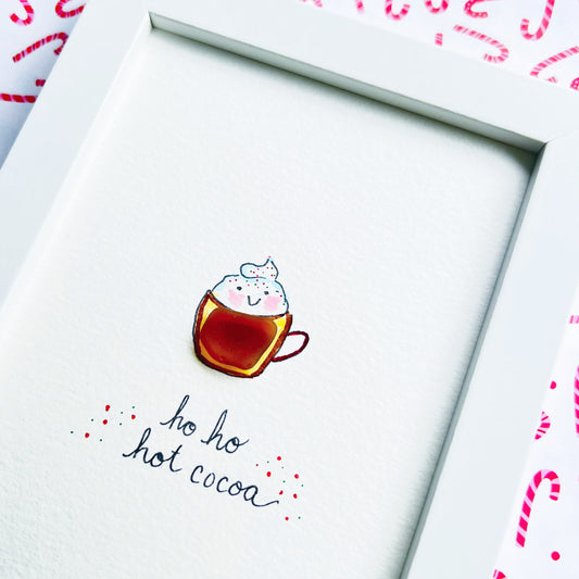 Ho Ho Hot Cocoa Sea Glass Art
