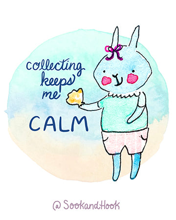 Collecting Keeps Me Calm - Framed Art Print - 4" x 6"