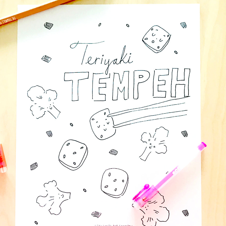 Printable Vegan Food Coloring Book