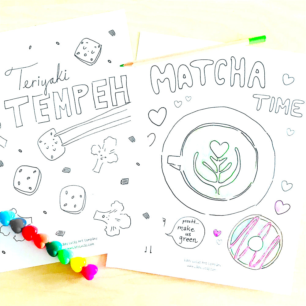 Printable Vegan Food Coloring Book