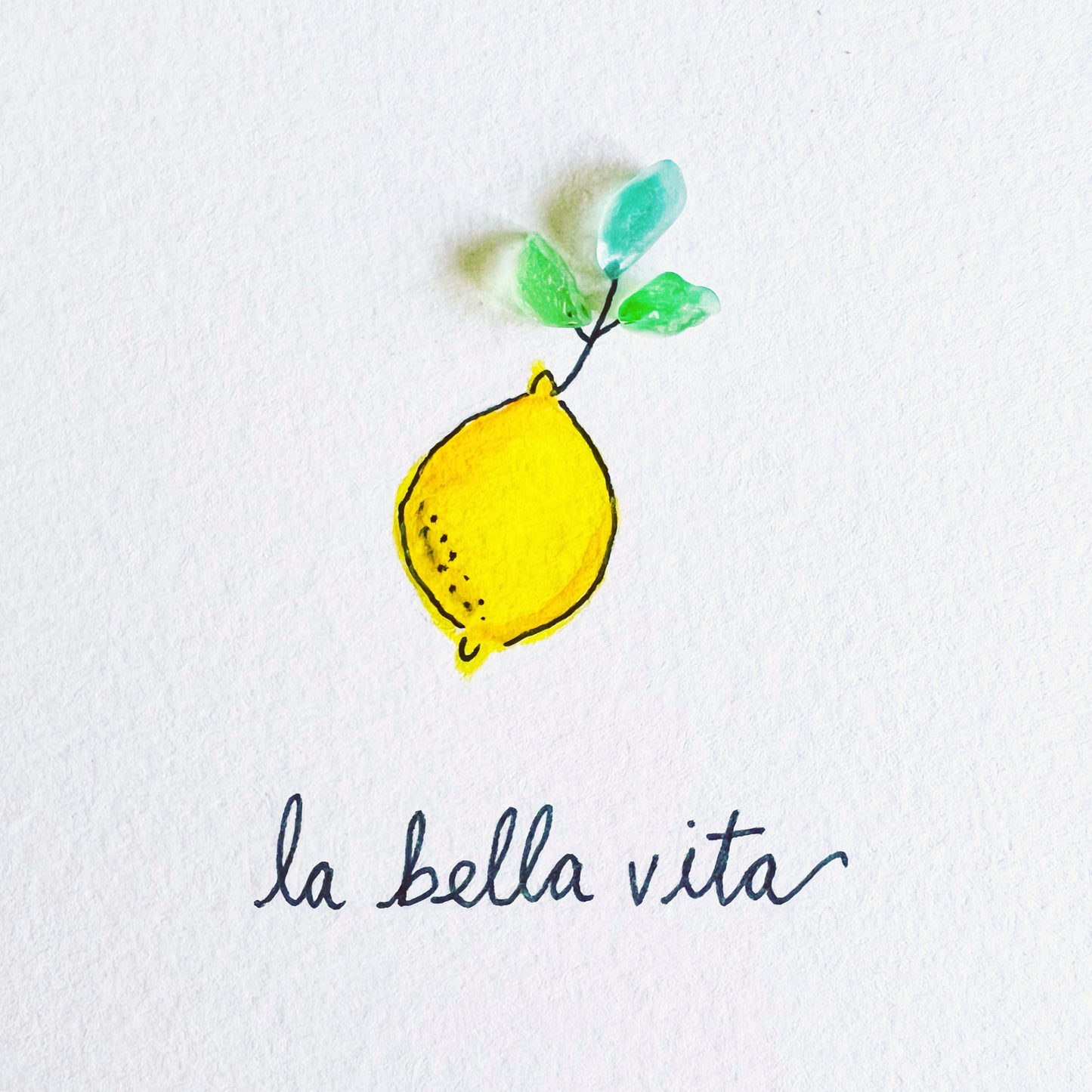 Italian Lemon Sea Glass / Lake Glass Art | La Bella Vita | Limited Edition