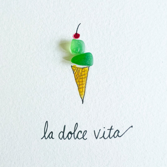Italian Gelato Sea Glass / Lake Glass Art | La Dolce Vita | Limited Edition