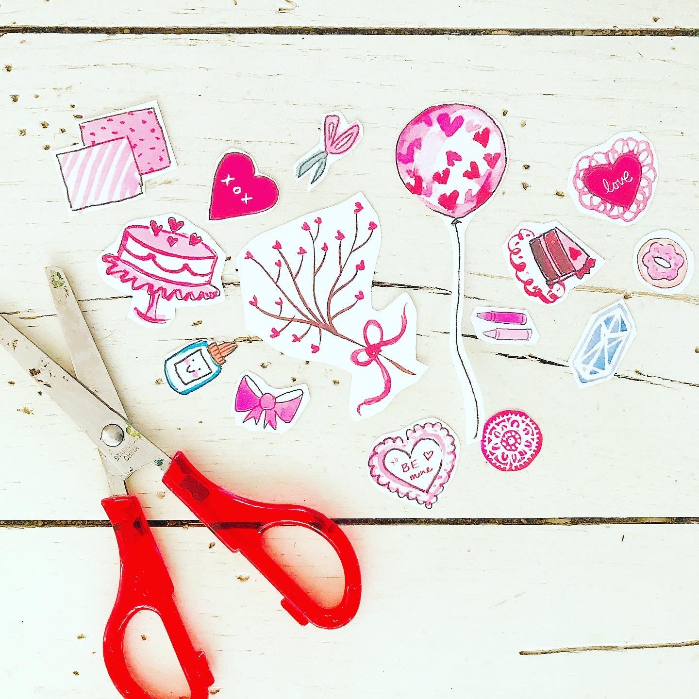 Printable Resi the Raccoon Valentine's Day Paper Doll 