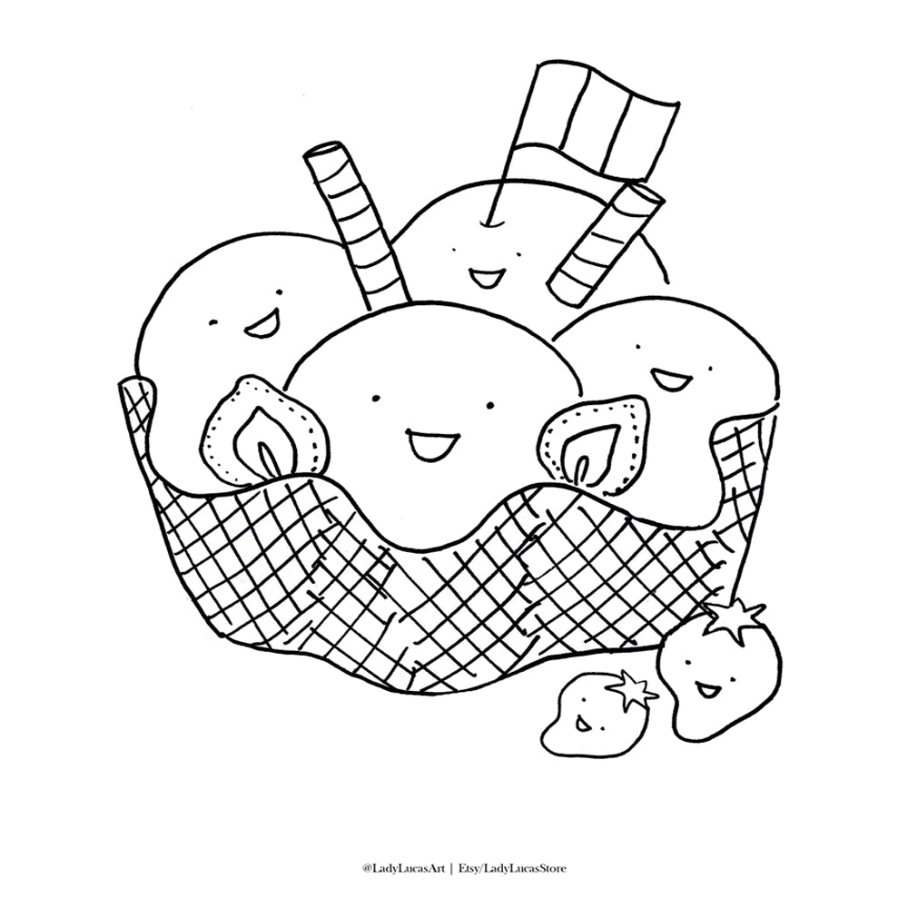 Printable Gelateria Coloring Book