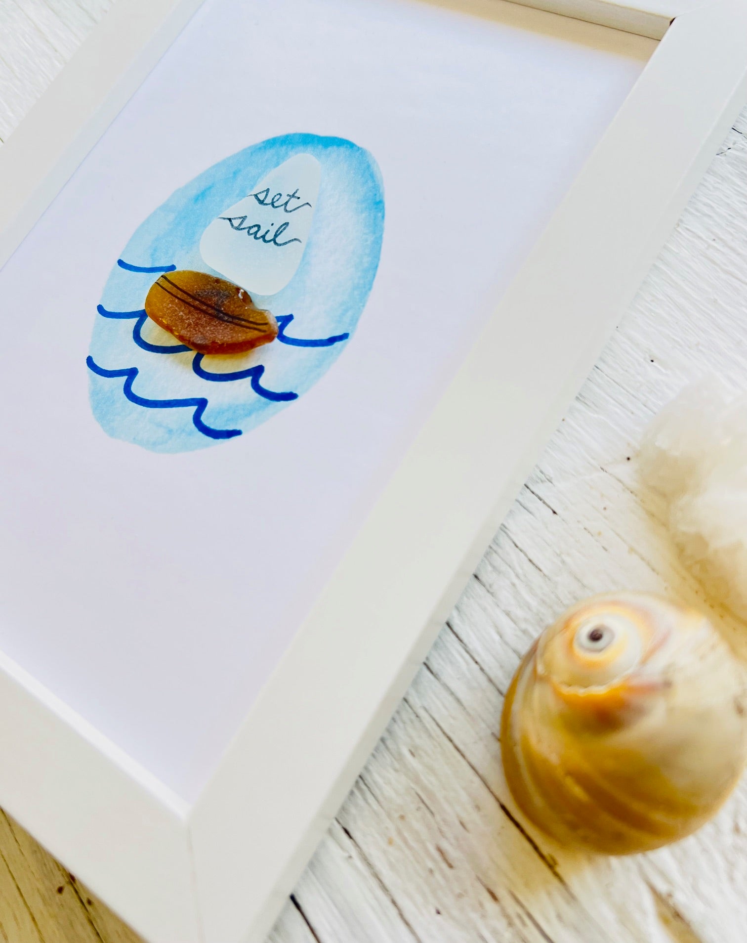 Set Sail Sailboat Sea Glass Art by Sook & Hook